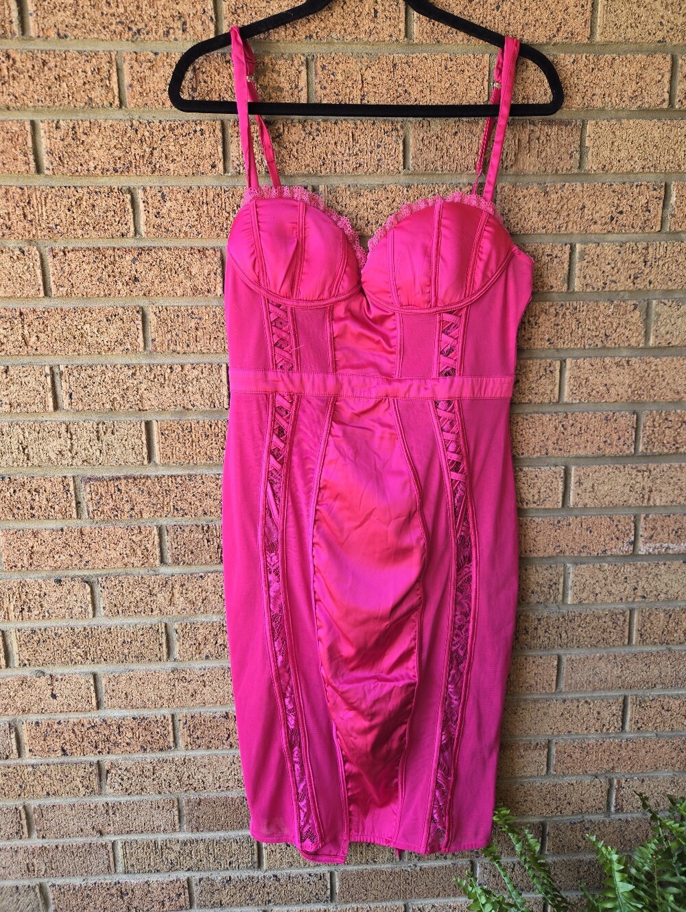 Fashion Nova Hot Pink Corset Bodycon Dress XL 💖